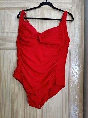 Red Ruched One-Piece Swimsuit - Classic Kids Swimwear